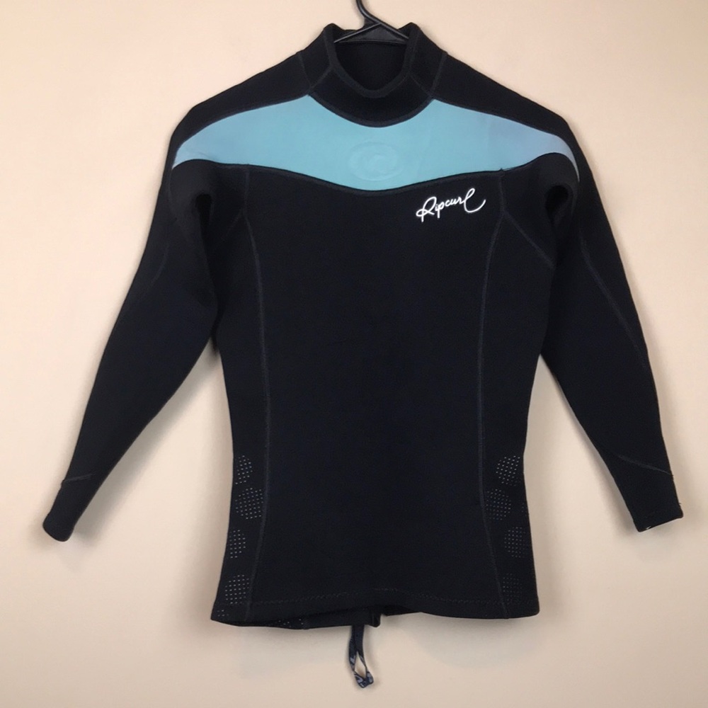 Rip Curl Black and Blue Women's Swim Top